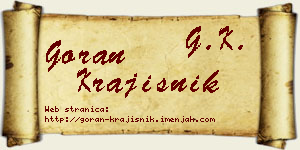 Goran Krajišnik vizit kartica